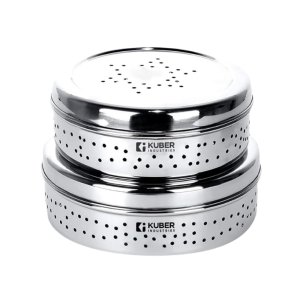 Steel Hole Puri Dabbas, Flat Canisters with Air Ventilation