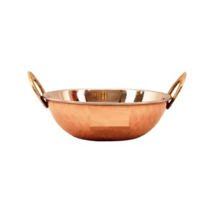 Handmade Copper Steel Dish Serving Kadai Bowl