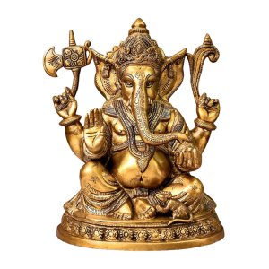 Ganpati Bappa-Brass Table Top Brass Handcrafted Others Idols